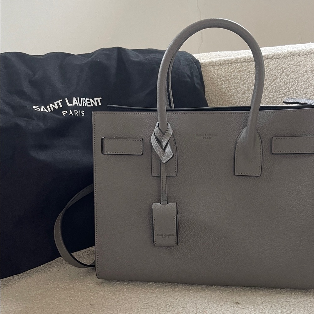 Saint Laurent Dark Gray Baby Sac De Jour Handbag